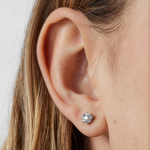Pendientes de oro blanco y diamantes 0,21ct Les Classiques