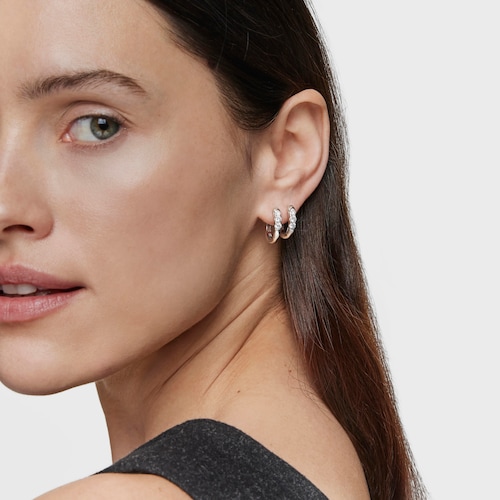 Pendientes de aro de platino con diamantes creados en laboratorio Les Classiques LGD