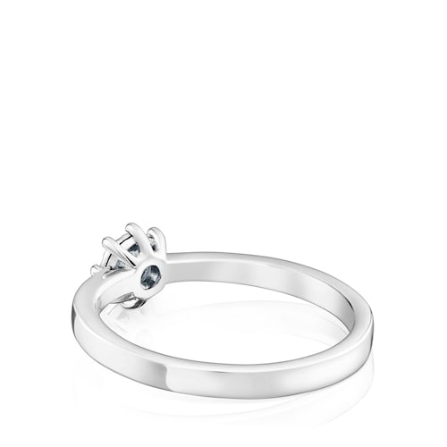 White gold TOUS Les Classiques Ring with small Diamond rosette 0,10ct