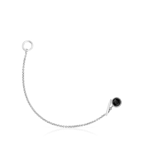 Aged silver and onyx chain Bracelet TOUS Man