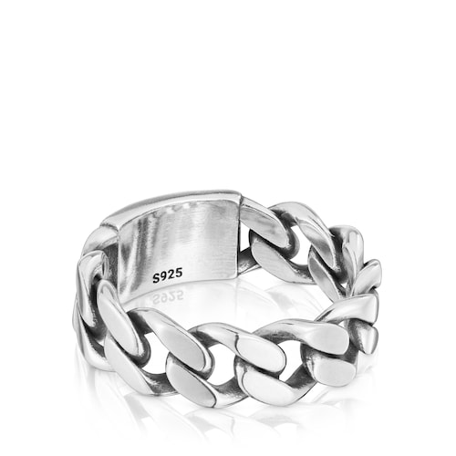 7 mm silver chain Ring TOUS Man