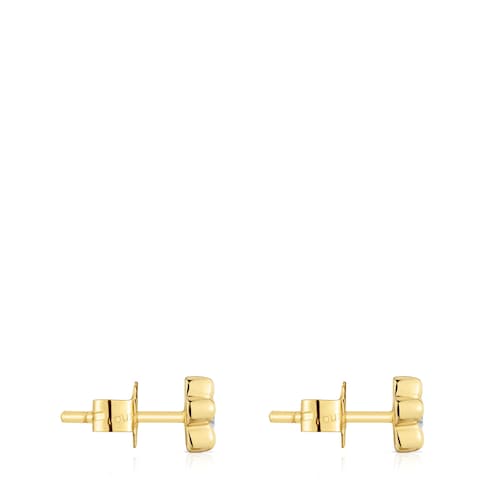 Pendientes flor de oro con diamantes creados en laboratorio TOUS Lili