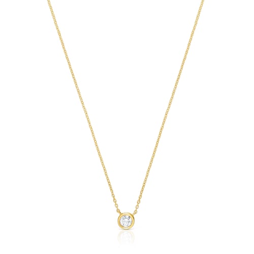 Short Necklace with 18kt gold plating over silver and laboratory-grown diamond Line LGD