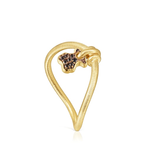 Anillo oso de plata vermeil y cuarzo Luah