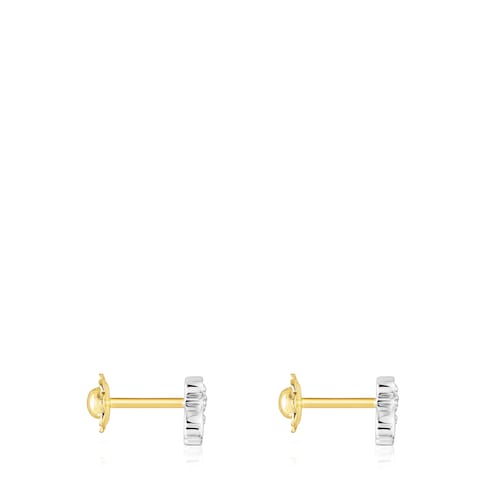 Pendientes oso de oro blanco y diamantes Puppies