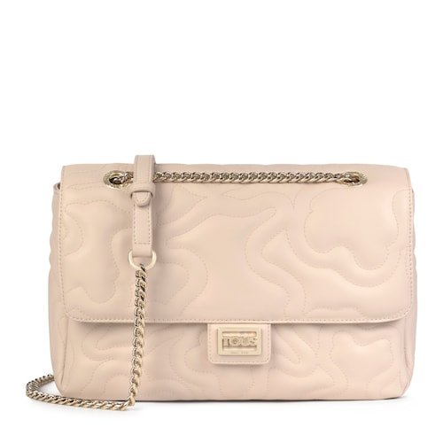 Bandolera mediana con solapa Kaos Dream beige