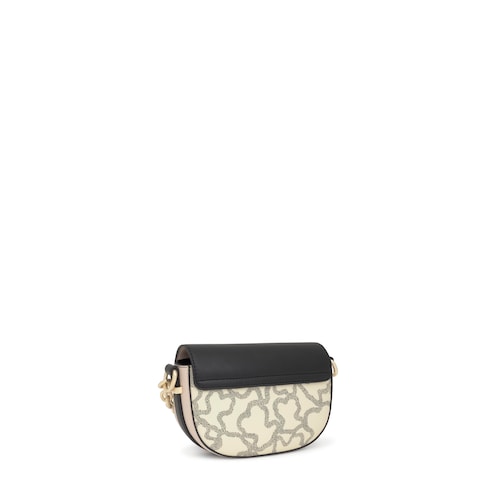 Black and beige mini half-moon Crossbody bag Kaos Icon