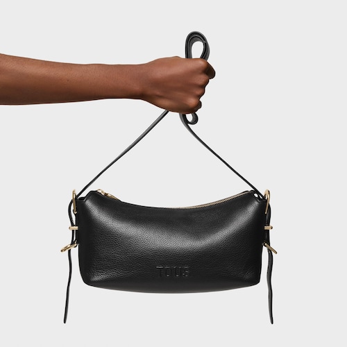 Bandolera pequeña de piel negra TOUS Buckles