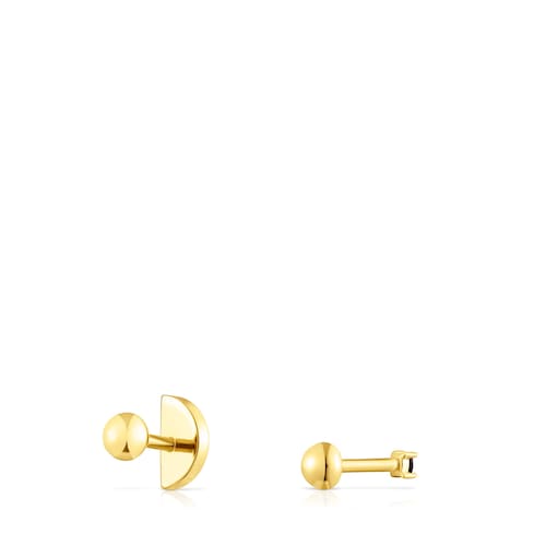 Pack de piercings de acero IP dorado con amatista y esmalte TOUS St Tropez Steel