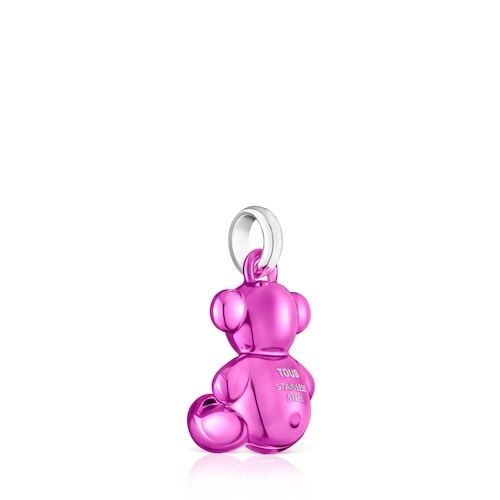 Bold Bear pink steel bear Pendant