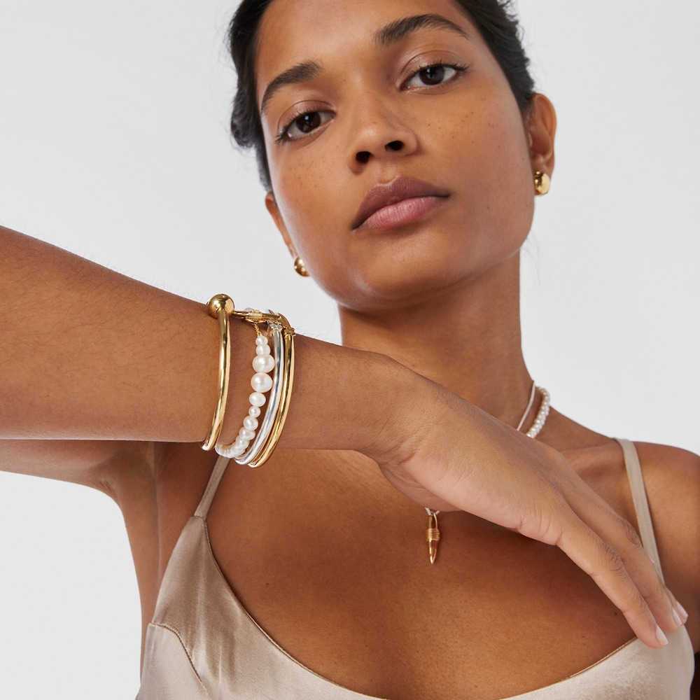 Cultured pearl Lure Bracelet with silver vermeil Cultured pearl Lure Bracelet with silver vermeil