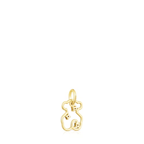 Gold Tsuri Bear pendant with gemstones