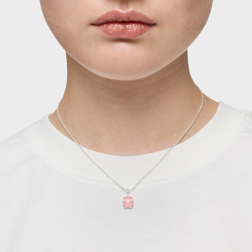Collar de plata y cuarzo rosa facetado TOUS Color Collar de plata y cuarzo rosa facetado TOUS Color