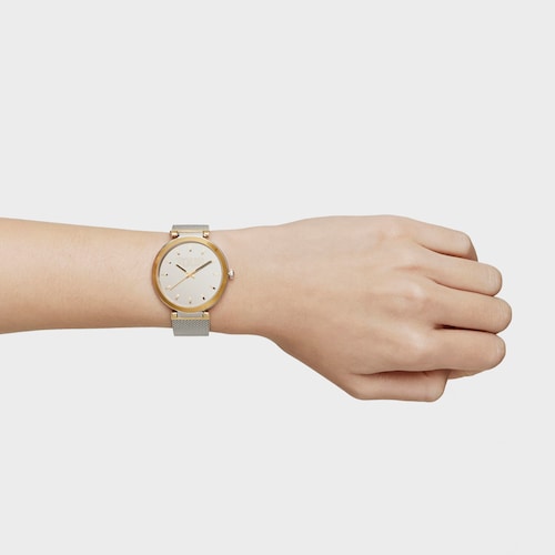 Reloj analógico con brazalete de acero y caja de aluminio en color IPG dorado TOUS S-Mesh Mirror