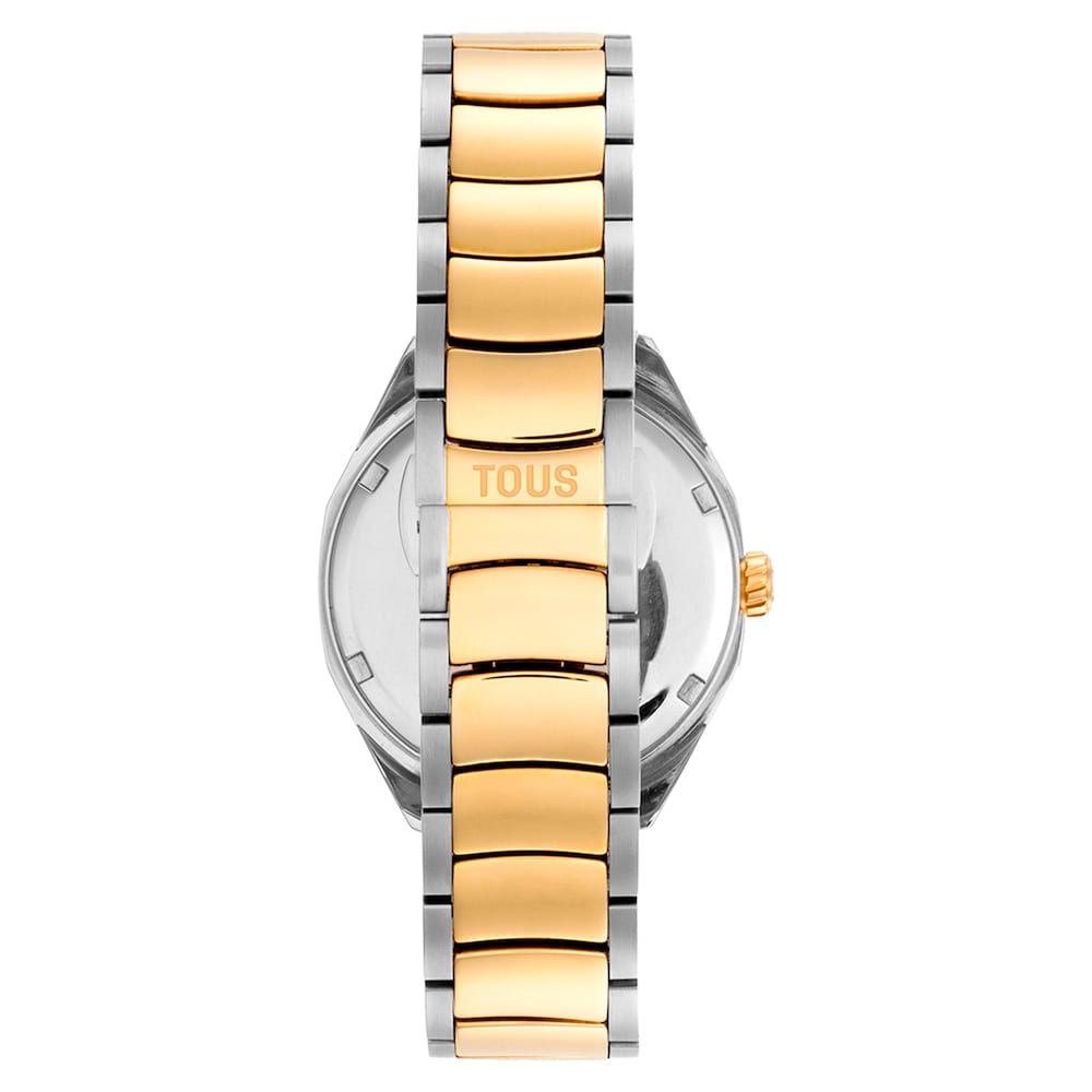 Analog Watch with Swiss movement, mother-of-pearl face and two-tone steel link bracelet TOUS Now Lady image number 2