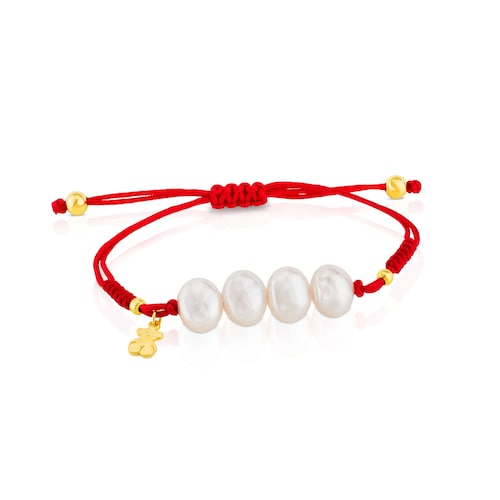 Vermeil Silver TOUS Nudos Bracelet with pearls