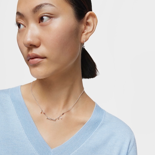 Silver Mama Necklace with cultured pearls and gemstones TOUS Mama