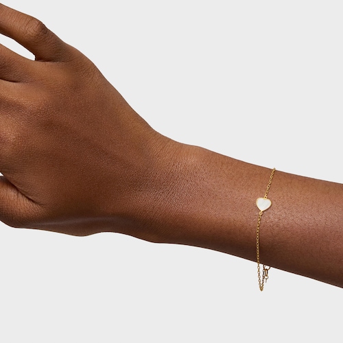 Pulsera corazón de oro y nácar XXS