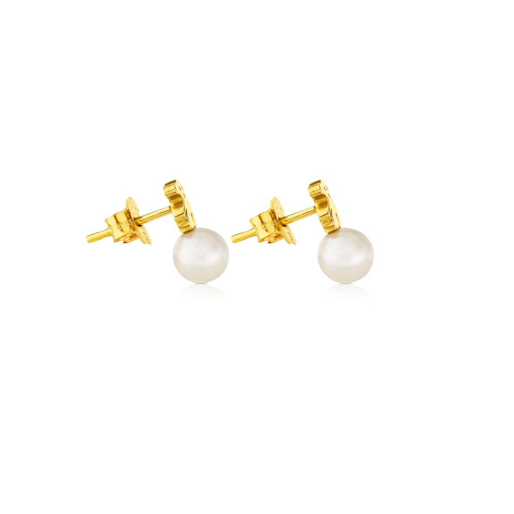 Pendientes en oro amarillo de 18kt y perlas cultivadas Puppies Pendientes en oro amarillo de 18kt y perlas cultivadas Puppies