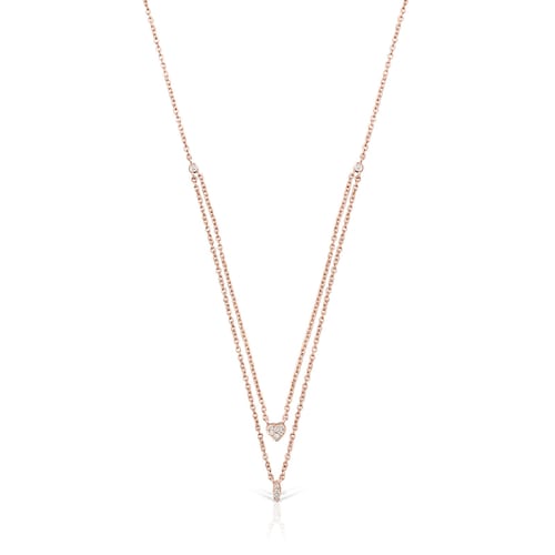 Rose Gold TOUS Les Classiques Necklace with Diamonds 0,08ct