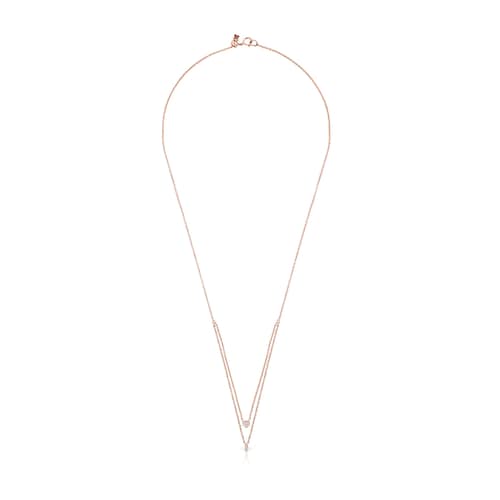 Rose Gold TOUS Les Classiques Necklace with Diamonds 0,08ct